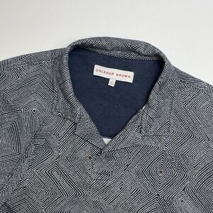 Orlebar Brown Polo Shirt Mens XL All Over Print Geometric Dots Johnny Collar